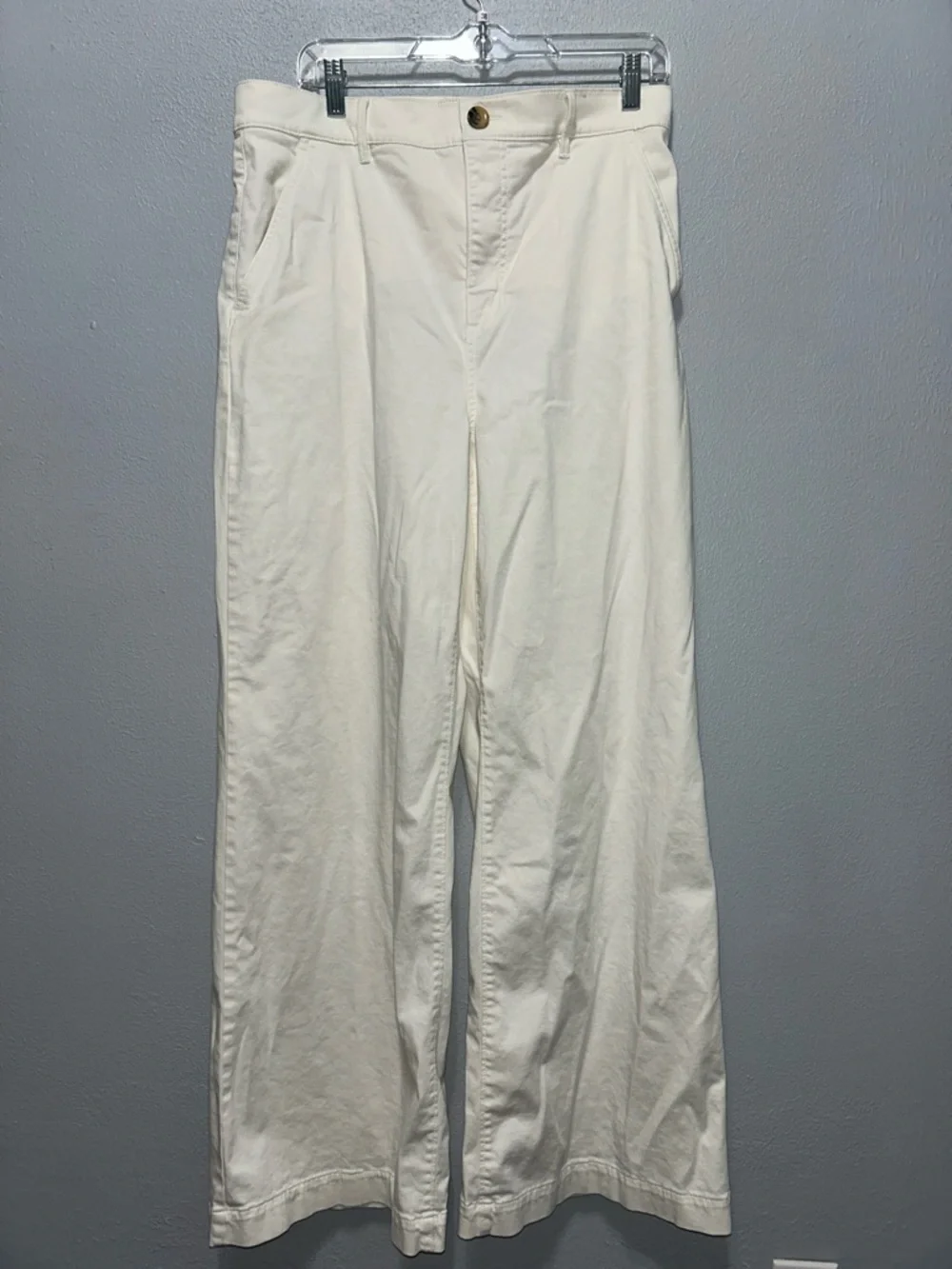 Beautiful Ann Taylor Weekend Wide-Leg Pants - Cream Size 14 - Picture 1 of 8